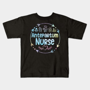 Antepartum Nurse cute floral watercolor Kids T-Shirt